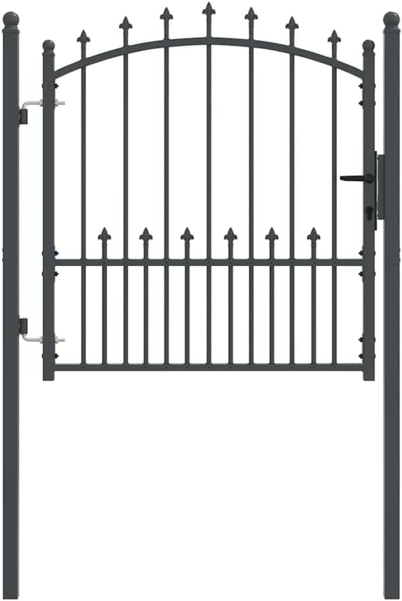 Hekpoort met spikes - Tuinpoort buitenhek - Buitenruimte beveiligen - Gepoedercoat staal -