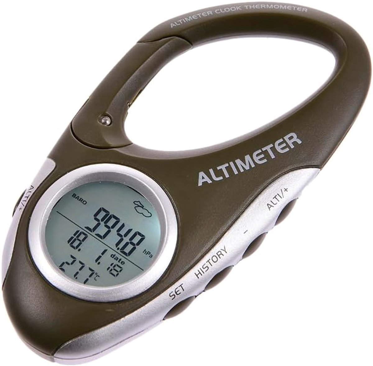 Digitale Hoogtemeter - Barometer Thermometer - Buitenactiviteiten Meten - Weersvoorspelling Functie - 9x5x2 CM - Zwart