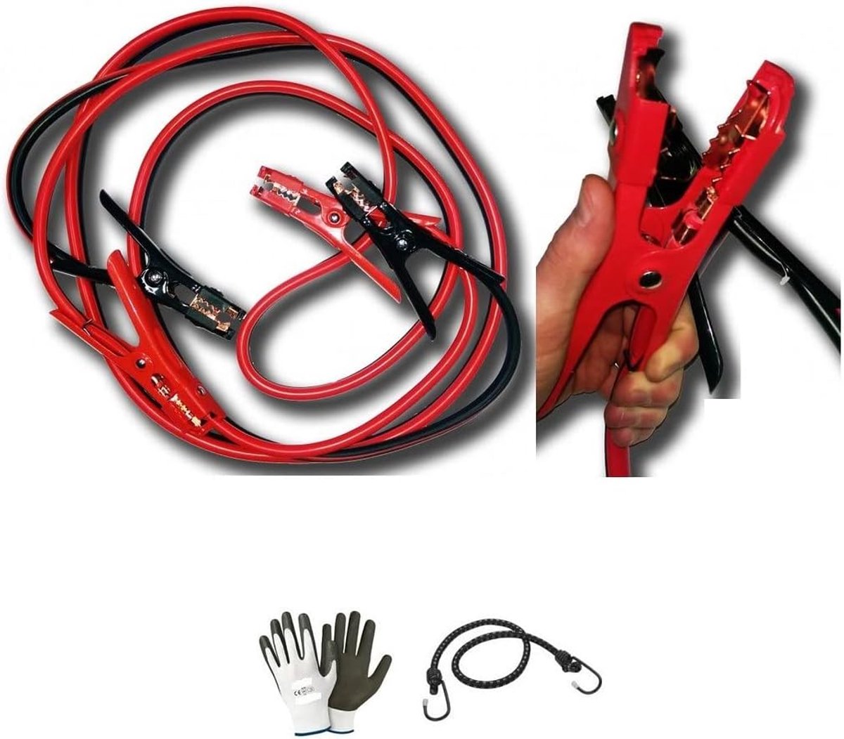 Accu Startkabels - Startkabel Set - Motor Starten - 500 Ampere Vermogen - 3.6 Meter - Rood