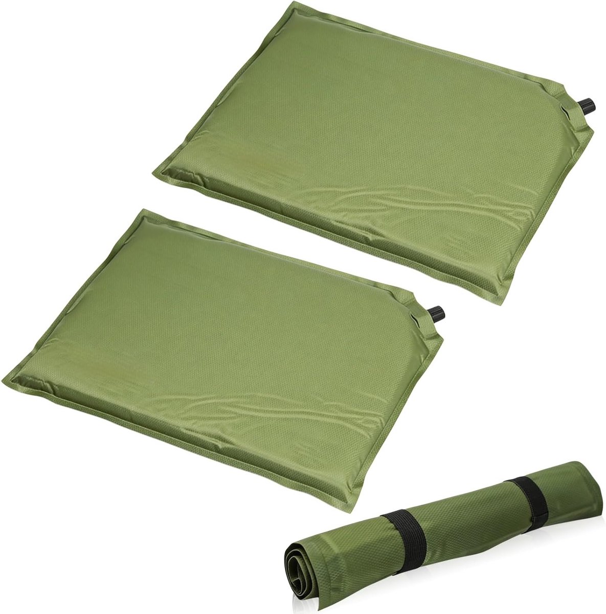 Set van 2 Zelfopblazende Zitkussens 40 x 30 cm Vouwbaar Lichtgewicht Kussen voor Buiten Activiteiten zoals Kamperen, Wandelen en Picknicken