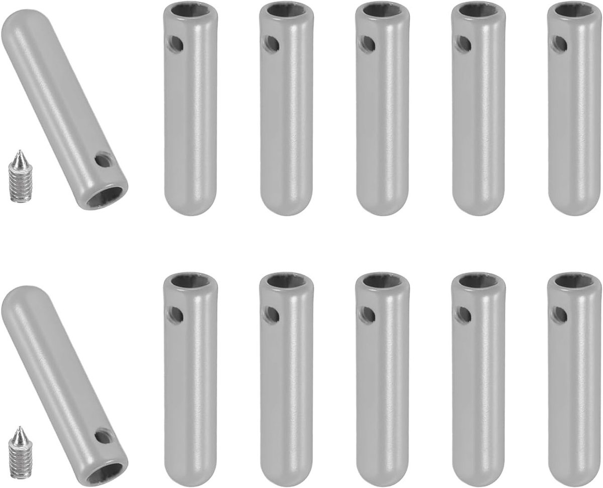 12 Stuks Schoenveters Tips met Schroef, 25mm Cilindrische Aglets voor Schoenveters Vervangingen en Accessoires
