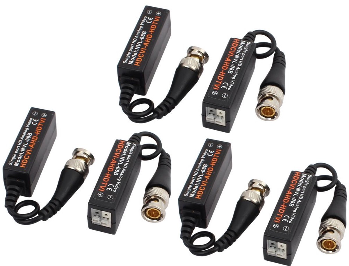 Video Balun Transceivers - UTP Balun Paar - CCTV Beveiliging - Compact Enkele Kanaal - 3 Paar - Zwart