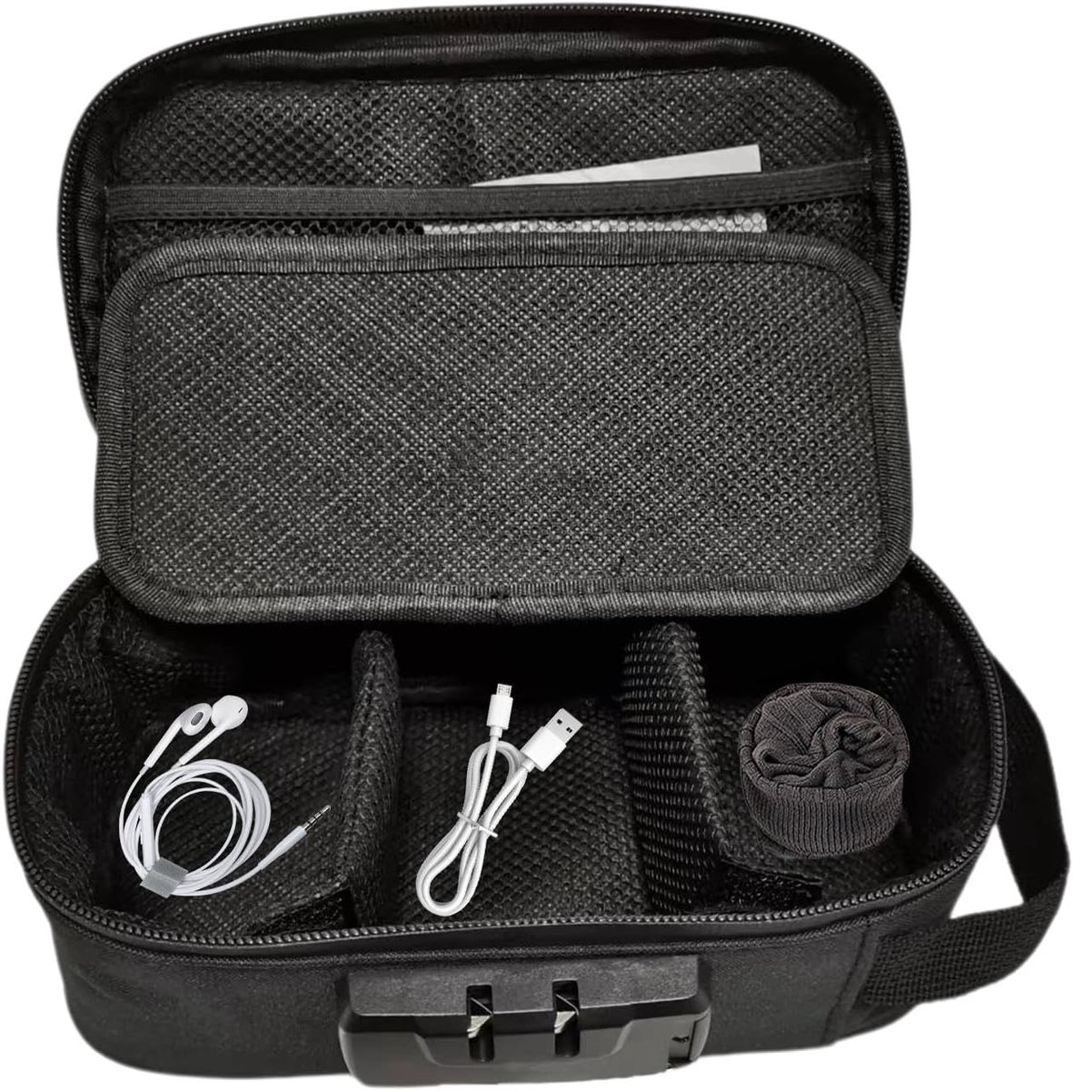 Opbergtas Geurvrij - Documenten Organizer - Reisbenodigdheden Opslag - Geïntegreerd Slot - 21 x 10.5 x 8 cm - Zwart