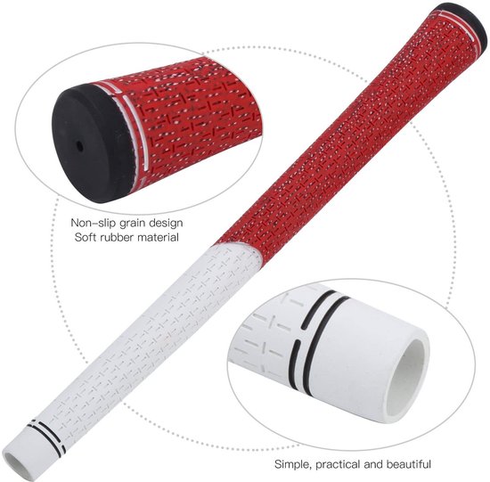 Allecto - Golfgreep - Golfclubgreep - Duurzaam rubber - Wit rood - Antislip golfgreepaccessoires - Perfect voor golfers - Comfortabele grip van Allecto — afbeelding 3