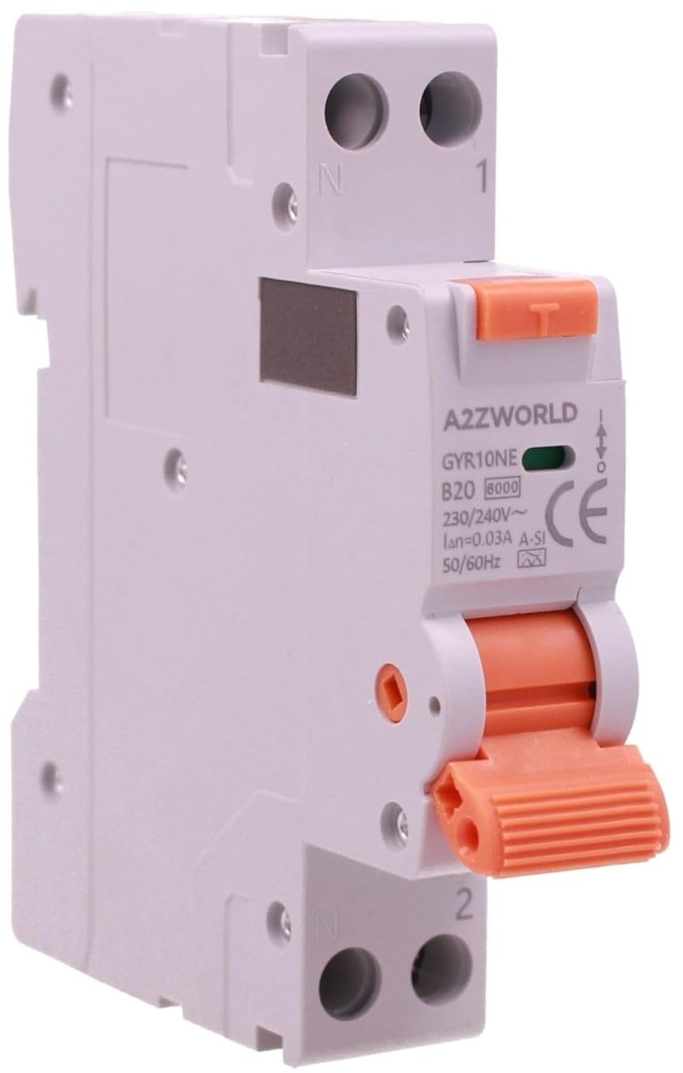 Stroomonderbreker RCBO - Aardlekautomaat - Elektrische Beveiliging - Super Geïmmuniseerd A-SI - 1 Module - Grijs