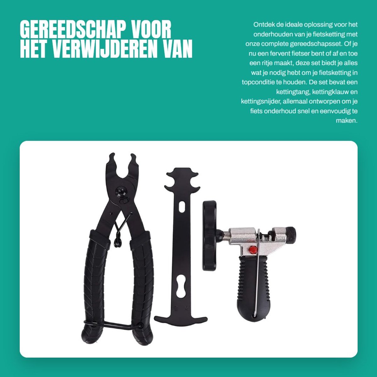 Dailygoods- Kettingtang Hoogwaardig Roestvrij Staal - Fietsgereedschap Toolbox - Fietsgereedschap Set - Kettingsnijder - Kettingklauw - Slijtage-indicator