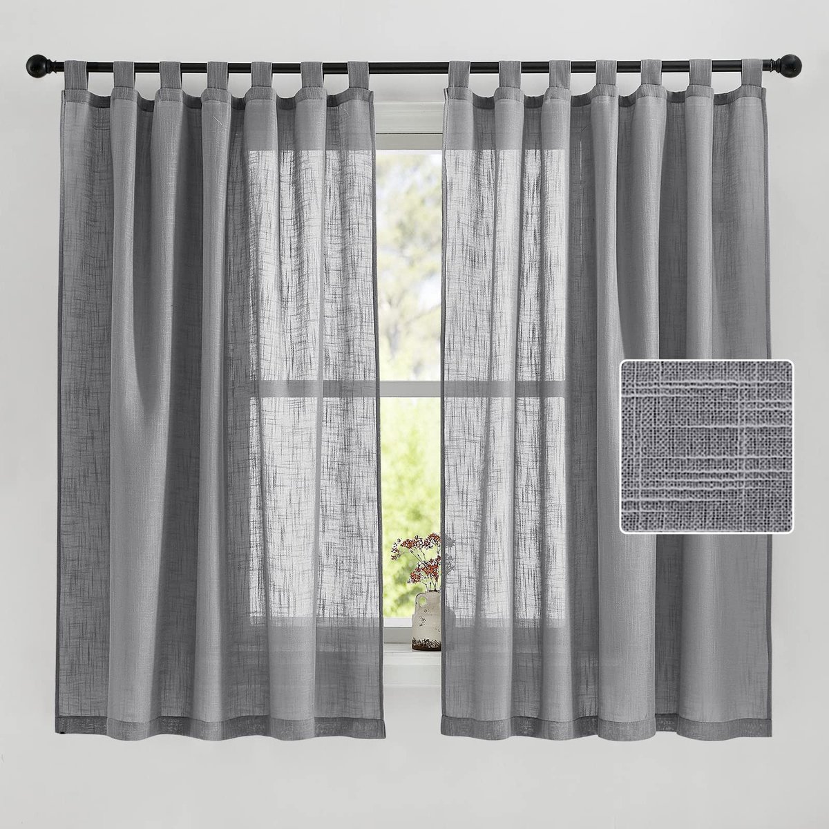 Dailygoods- Gordijnen Kant en Klaar - 2 Panelen - Semi-transparant - Ademend - 100% Polyester - 140B x 160H cm - Raamdecoratie