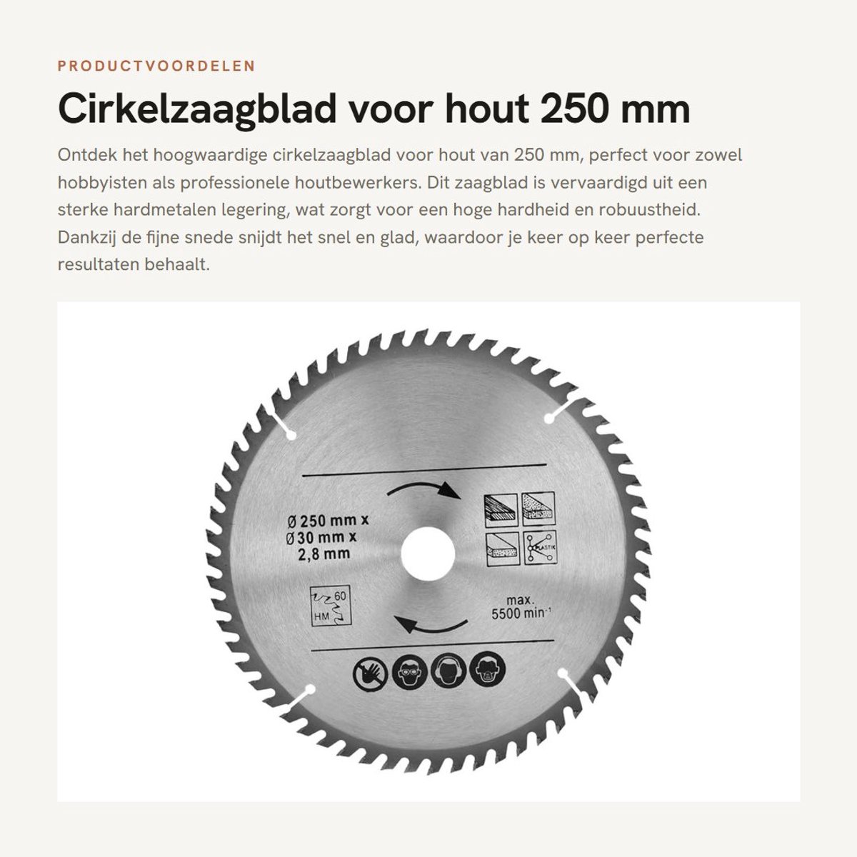 OmGoods - Dailygoody - Cirkelzaagblad voor hout - 250 mm