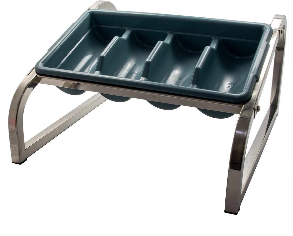 Buffet Stand - Ingredientenhouder Bestekhouder - Keuken Organisatie - Roestvrij Staal - 54x57x31 cm - Zilver
