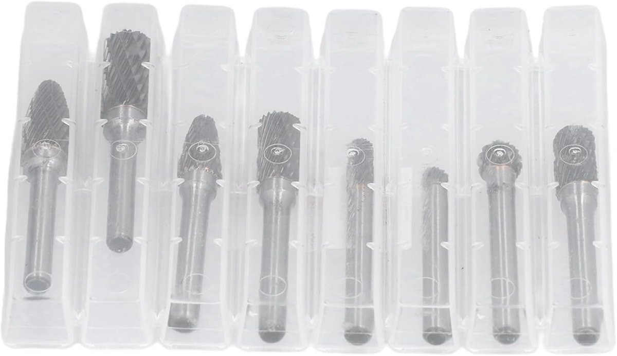Wolfraamcarbide Bramen - Roterende Vijlen - Metaal Bewerken - Lange Duurzaamheid - 8 Stuks - Grijs