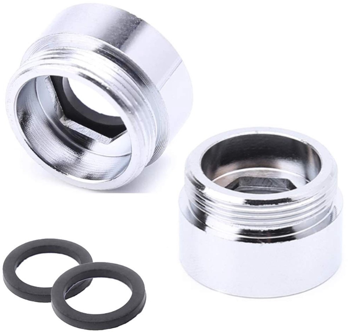 Dailygoods - 2 Stuks Metalen Kraanadapter voor Keukenkraan (F20 tot M22)