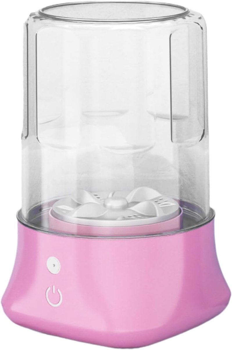 Draagbare Wasmachine Mini Wasserij Ondergoed Reiniger Kleine Kleding Wassen Ingebouwde Batterij 14.1 cm roze
