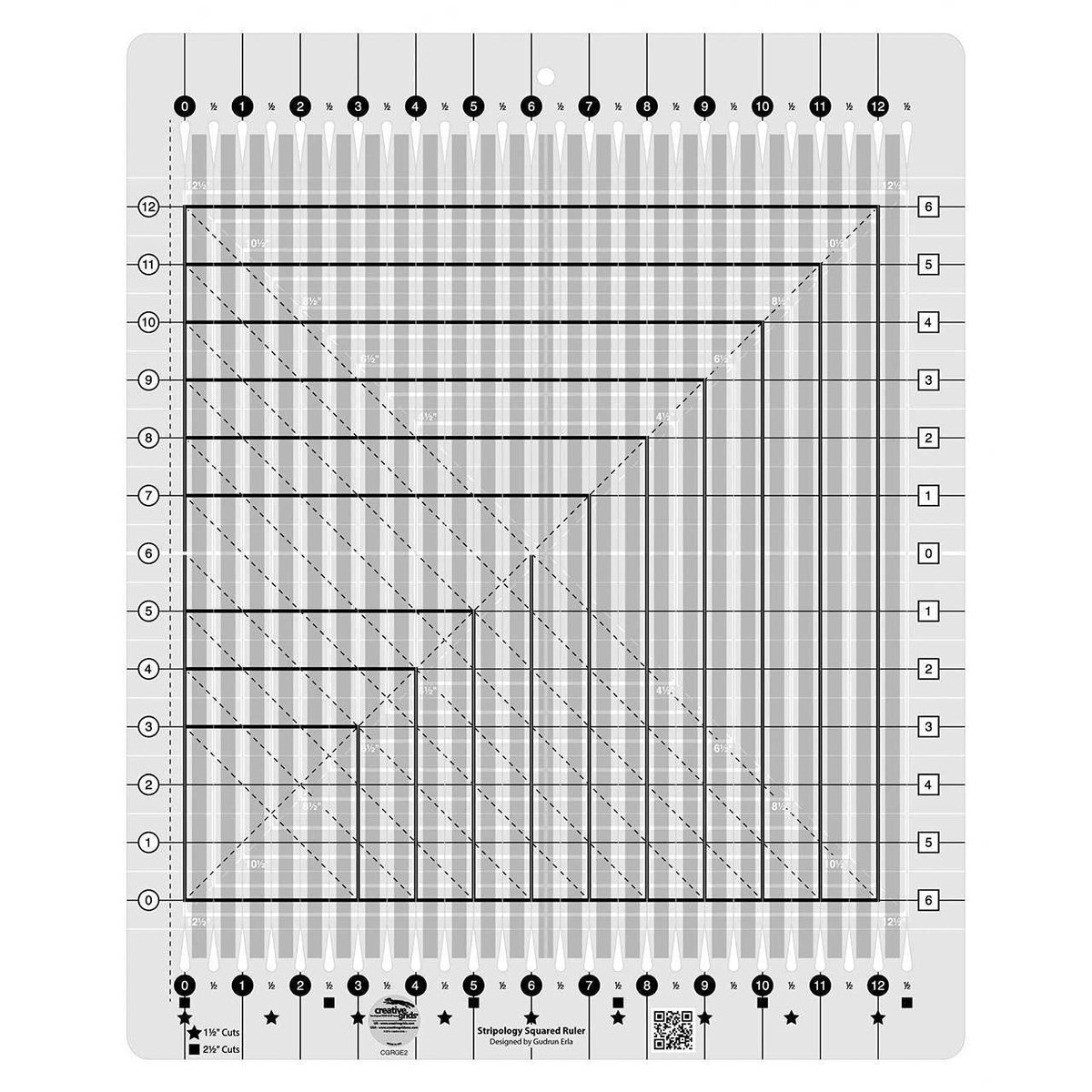Quilt Liniaal - Strook Snijden - Stoffen Organiseren - Exacte Sneden - 43 cm - Zilver