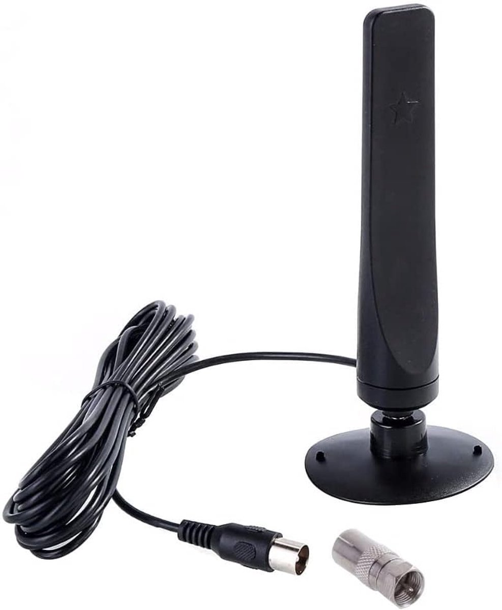 Digitale TV Antenne - HD Ontvanger - Signaal Ontvangen - Hoge Versterking - 50 Mijl Bereik - Zwart