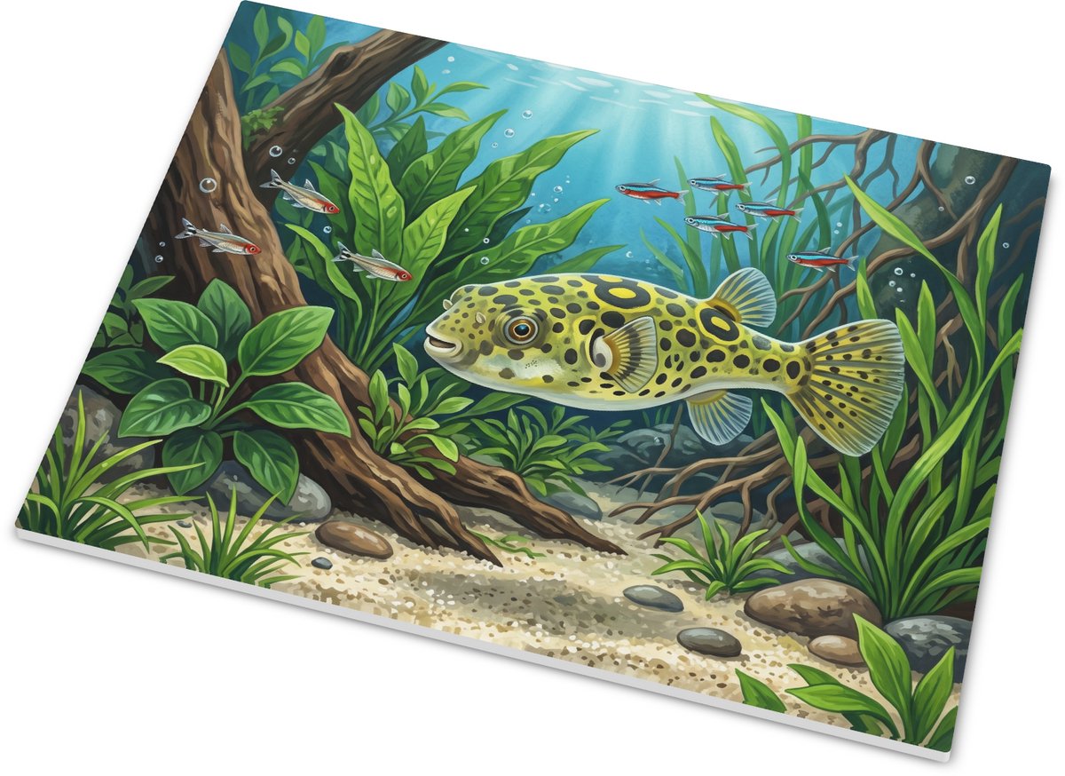 Tegeltje Kogelvis aquarium - Grappige onderwater wanddecoratie