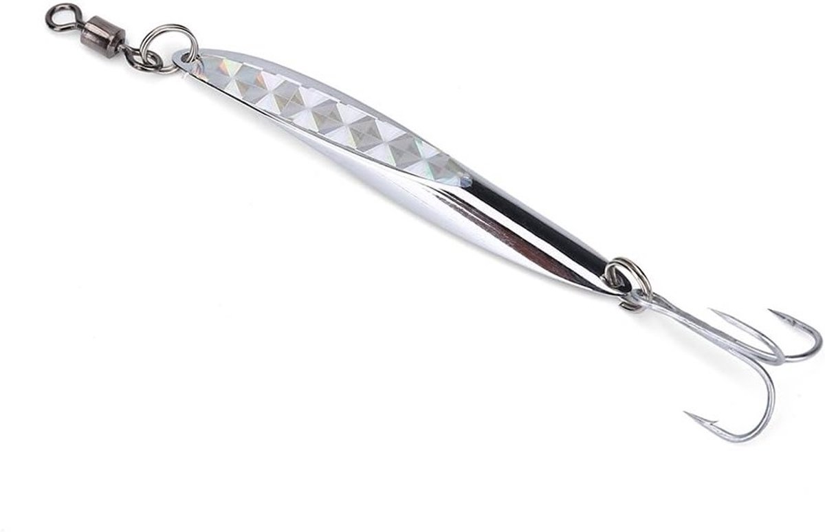 Metaal Vissen Aas, Kunsthaak Sequins voor Baars, Hard Lepel Jig Aas, Visspullen Accessoire (Zilver 28g)