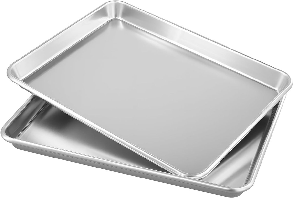 Aluminium bakplaat set van 2 33 x 24 3 x 2 5 cm ideaal voor koken roosteren en bakken in de oven