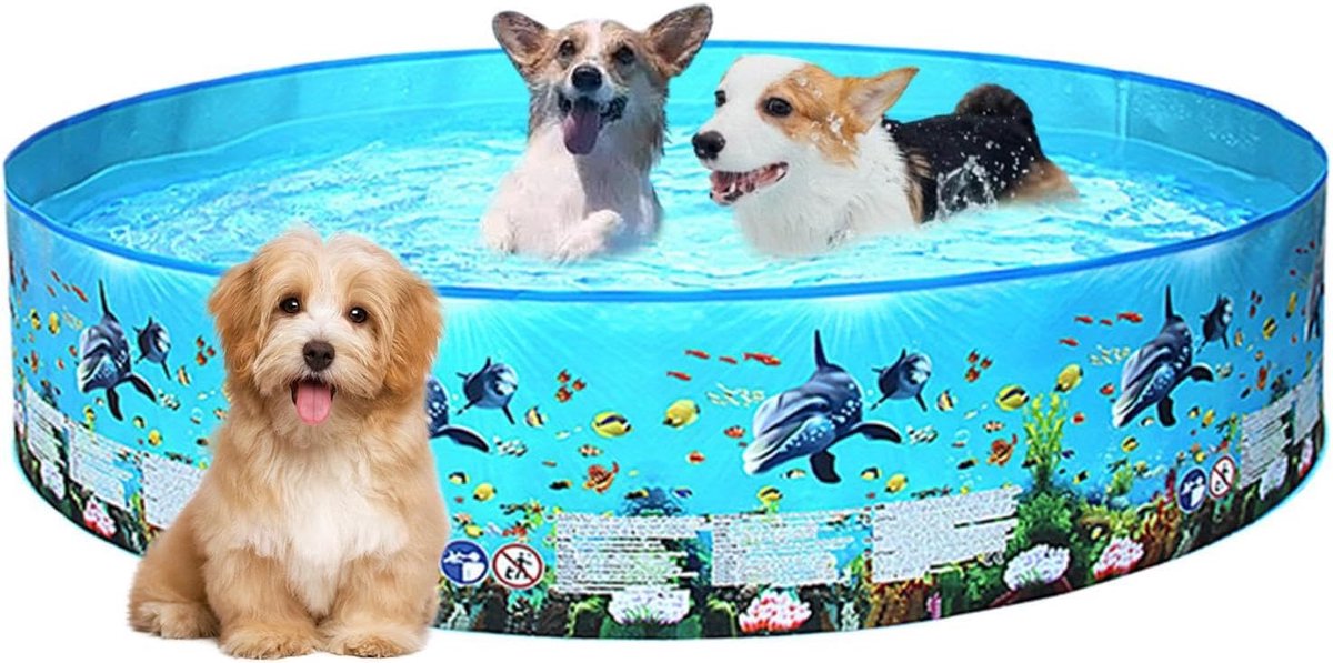 Opvouwbaar Zwembad - Hondenbadje Buiten - Waterpret Kinderen - Verdikt PVC Materiaal - 183 x 38 cm - Meerkleurig
