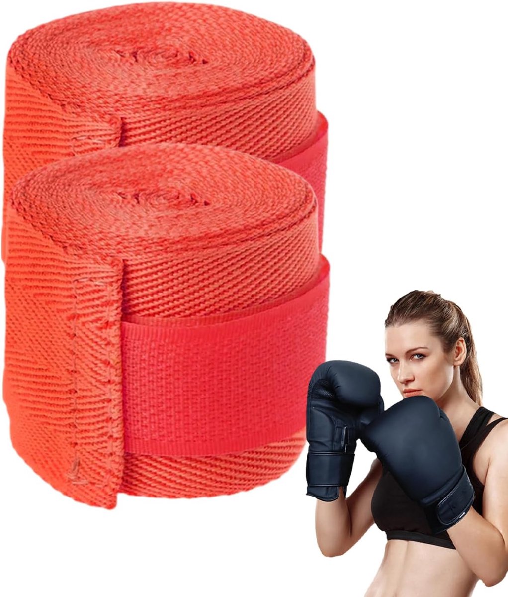 Handzwachtels Boksen - Polsbanden Compressie - Vechtsport Training - Consistente Elasticiteit - Verstelbaar - Rood