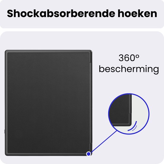 Hoes Geschikt voor Kobo Elipsa 2E - Luxe E-reader Bescherm Case - Hoesje Book Cover - Zwart — afbeelding 5