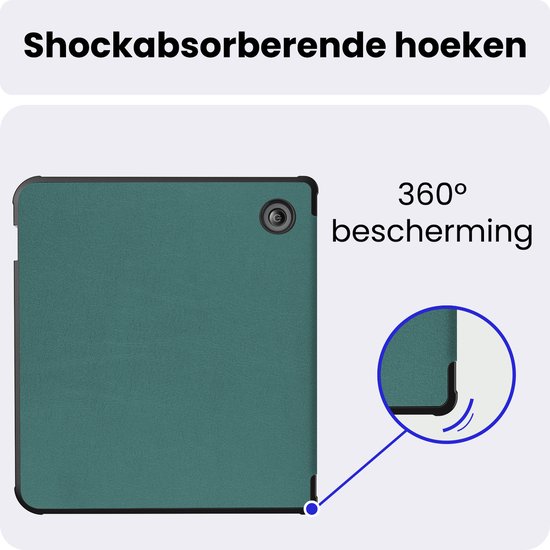 Hoes Geschikt voor Kobo Libra 2 - Luxe E-reader Bescherm Case - Hoesje Book Cover - Donkergroen — afbeelding 5