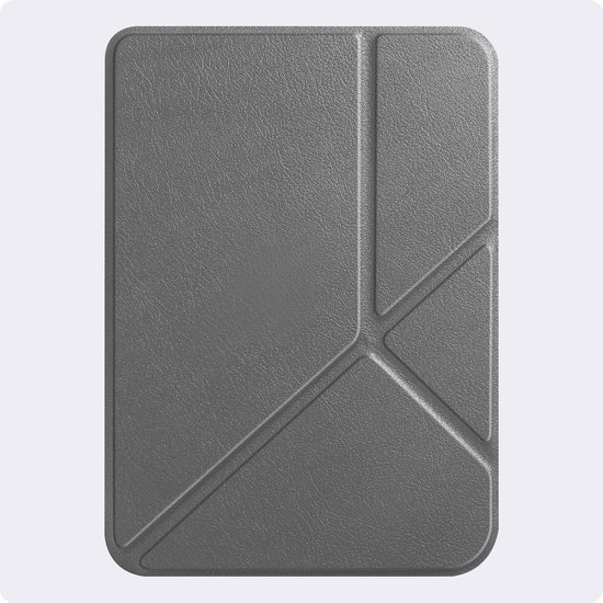 Hoes Geschikt voor Kobo Clara 2E - Luxe E-reader Trifold Case - Bescherm Hoesje Book Cover - Grijs — afbeelding 5
