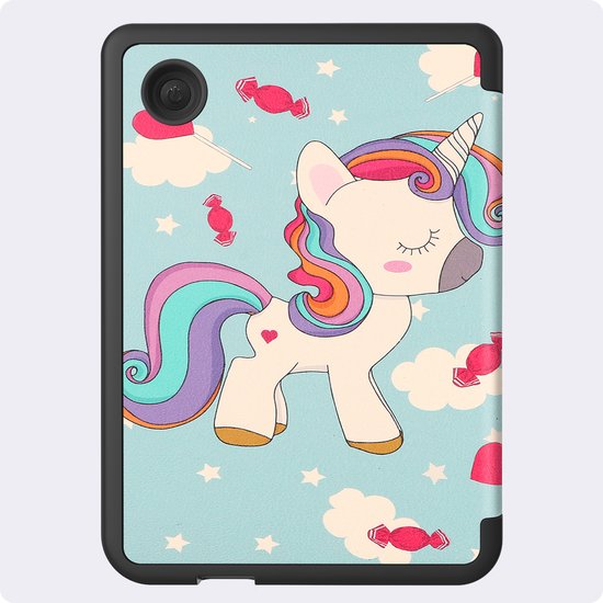 Hoes Geschikt voor Kobo Clara 2E - Luxe E-reader Trifold Case - Bescherm Hoesje Book Cover - Eenhoorn — afbeelding 4