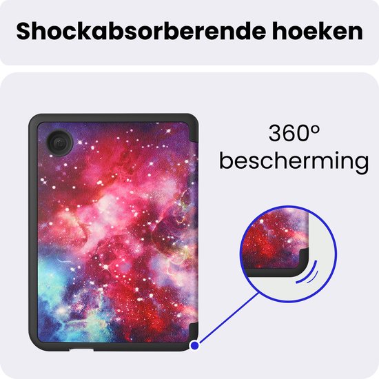 Hoes Geschikt voor Kobo Clara 2E - Luxe E-reader Trifold Case - Bescherm Hoesje Book Cover - Galaxy — afbeelding 4