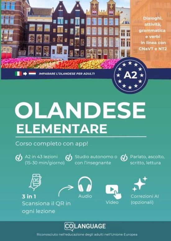 Imparare l'olandese A2 elementare: corso completo con app! ( ... - cover