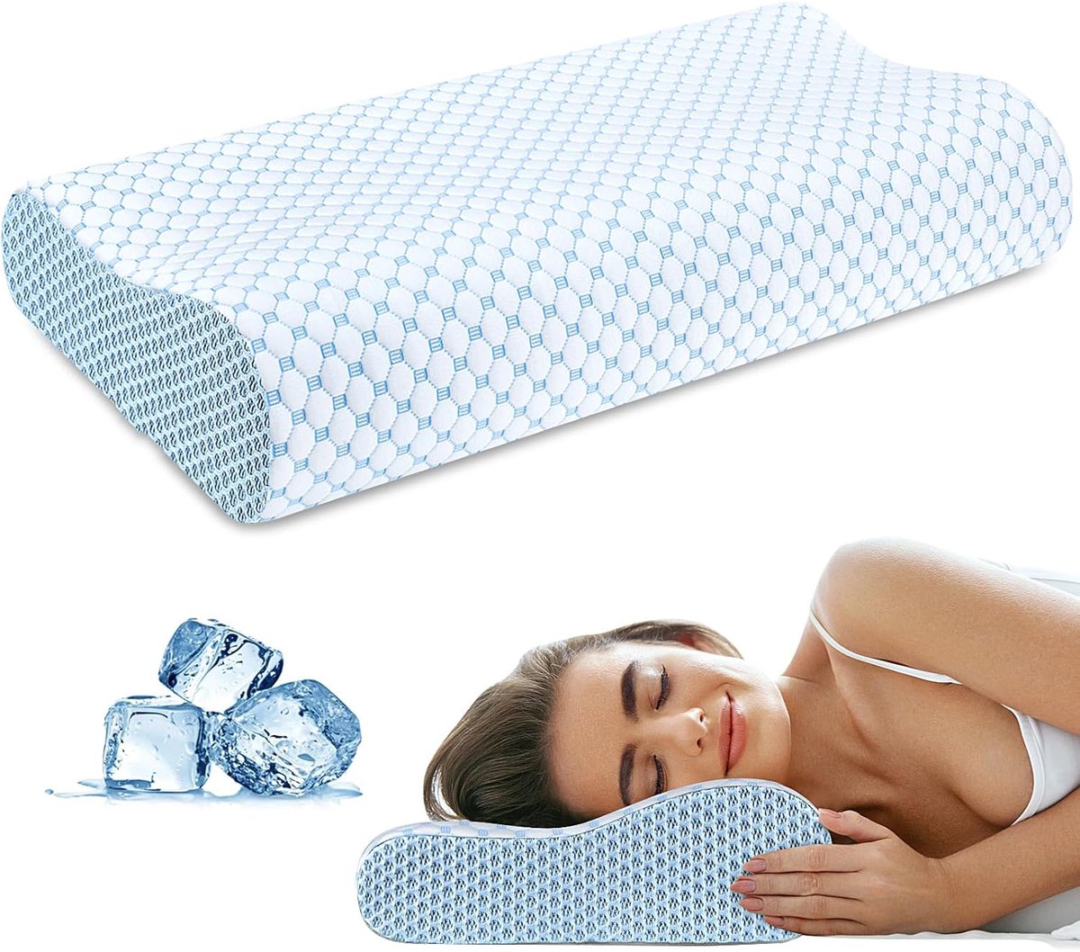 Kussens Van Traagschuim - Nekkussen - Hoofdkussen Om Te Slapen - Ergonomisch Nekkussen - Orthopedisch Contourkussen Voor Zij- Rug- En Buikslapers