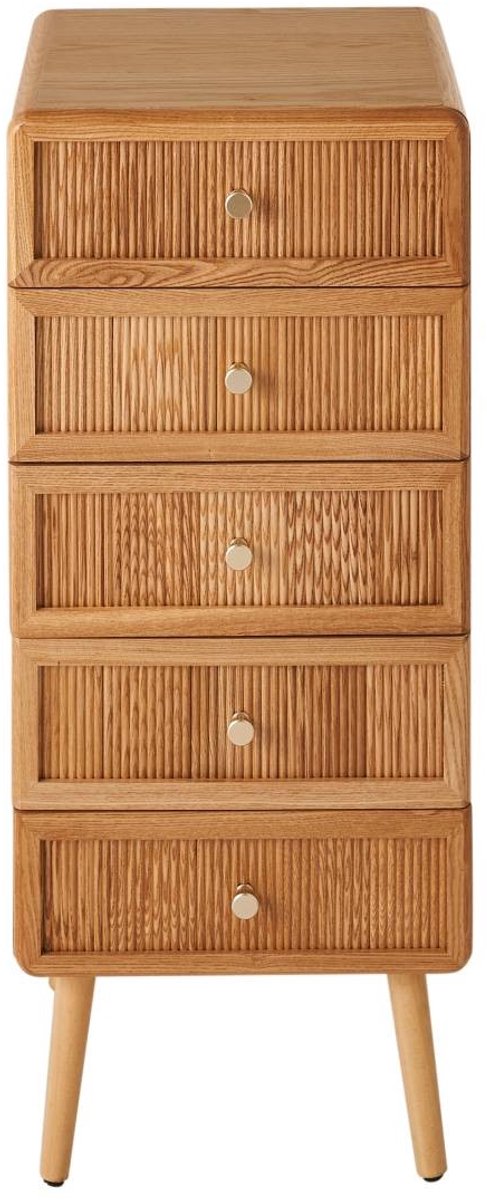 CaliCosy Ladekast met 5 lades en latten front H100 cm - AVA Houtlook