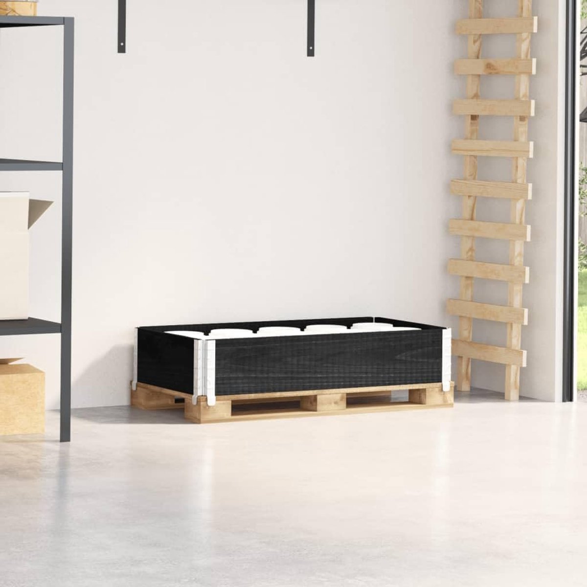Pallet Muur - Houten Frame - Opslag en Transport - Stapelbaar Ontwerp - 100 x 50 cm - Zwart