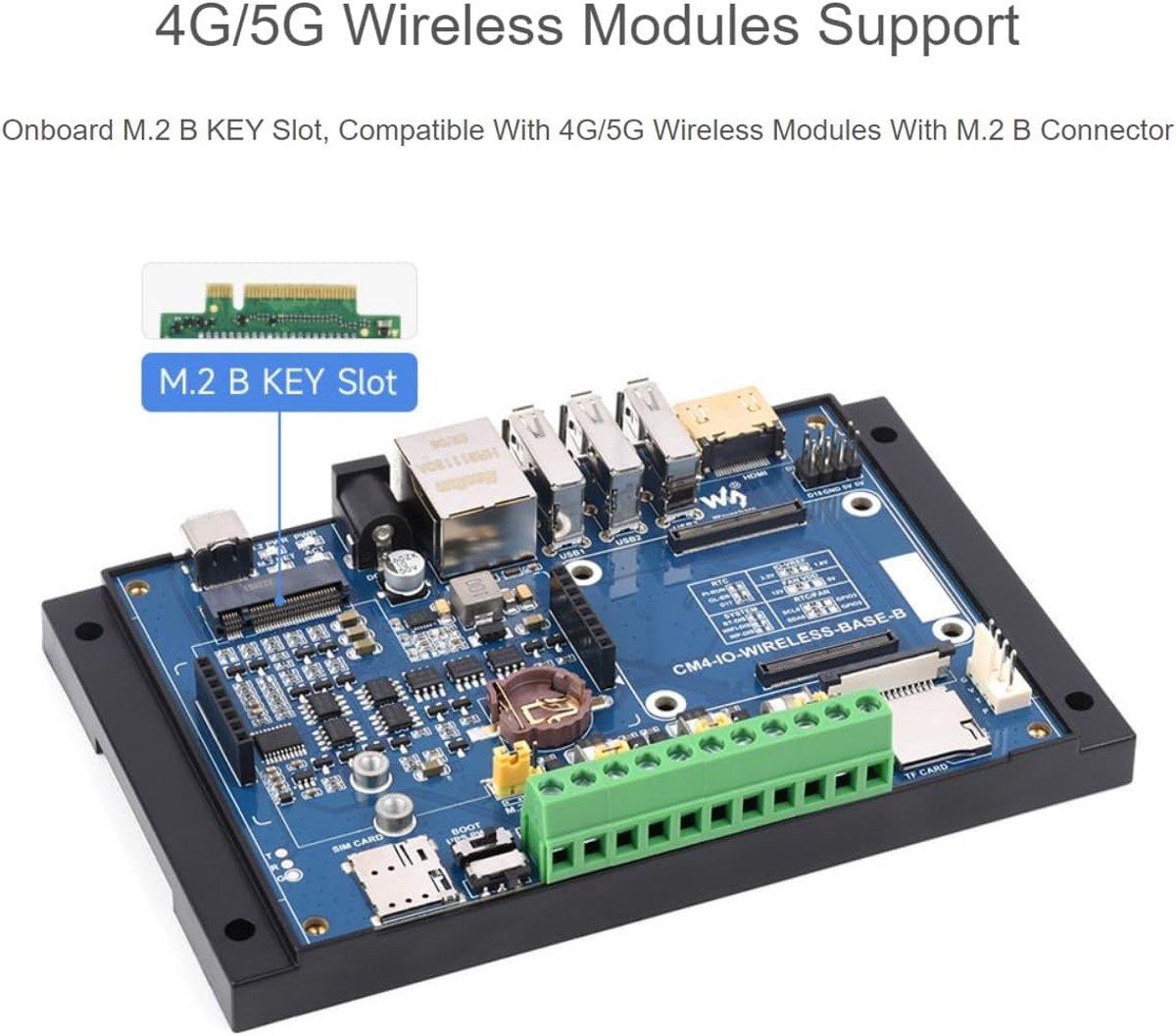 Industriële module - IoT gateway - Dataverzameling industrie - Met UPS module - M.2 slot - Zwart