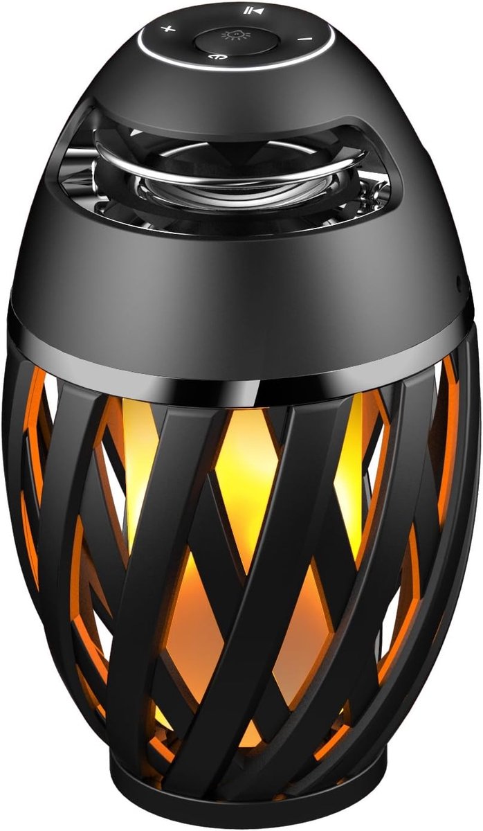 Bluetooth Speaker - Draagbare Geluidsbox - Sfeervol Luisteren - LED Vlam Effect - 10 x 10 x 16.5 cm
