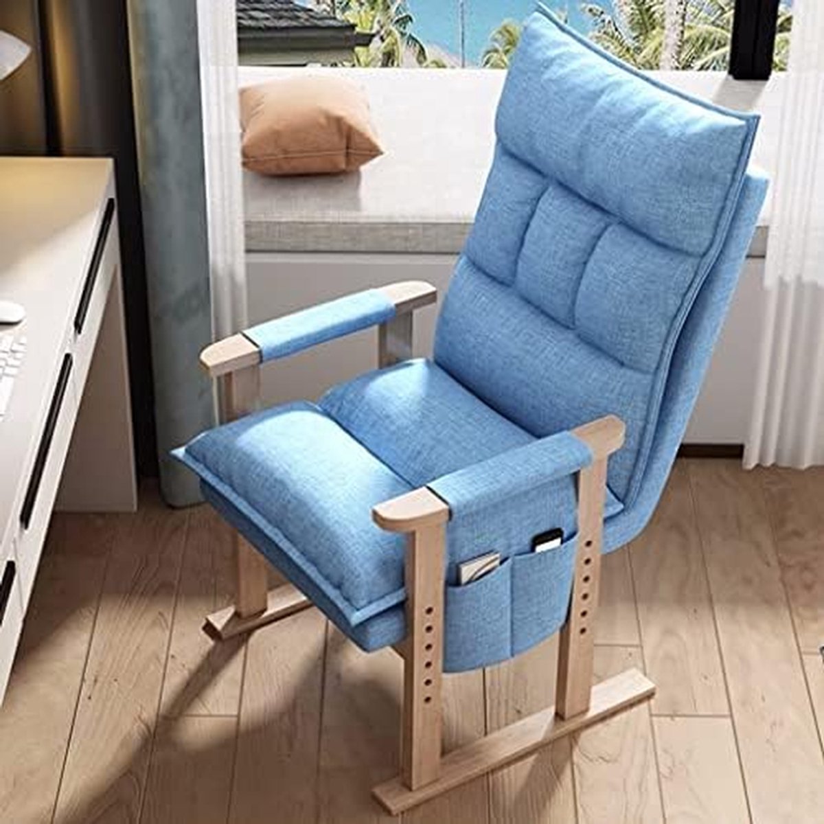 Loungestoel - Accentstoel - Ontspannen Zitten - Gestoffeerd Stalen Frame - 43 inch Hoog -