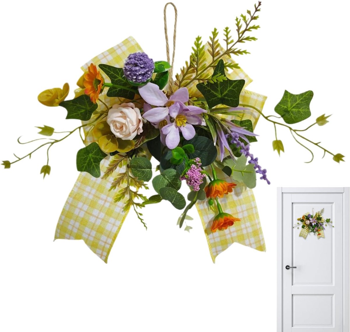 Kunstkrans Decoratie - Bloemenkrans Voordeur - Huis Verfraaien - Langdurige Schoonheid - 2