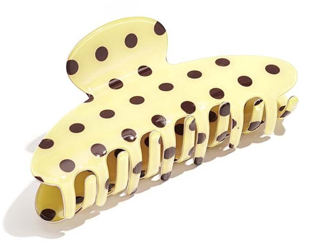 Haarclips met stippen, imitatieacetaat, dagelijkse accessoires - Geel