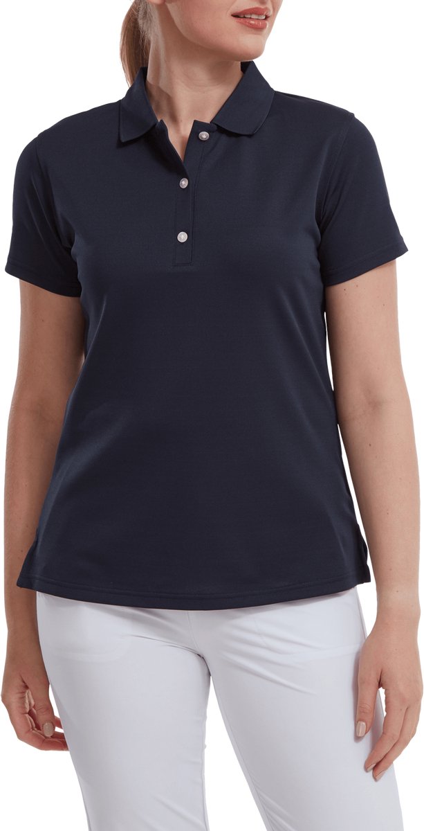Footjoy Stretch Pique Solid Golfpolo Dames Navy Maat S van Footjoy — afbeelding 4