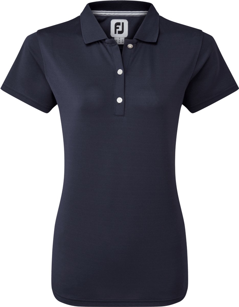 Footjoy Stretch Pique Solid Golfpolo Dames Marine Blauw