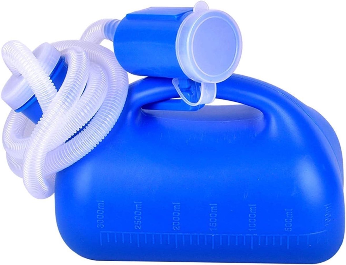 Urinoir Fles - Plasfles Potje - Bed Gebruik - Lekvrij Ontwerp - 3000 ml Capaciteit - Beige