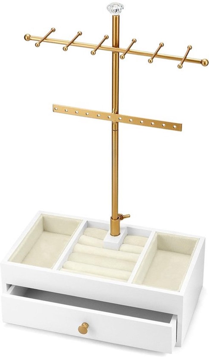Dailygoody - White Sieradenhouder met lade