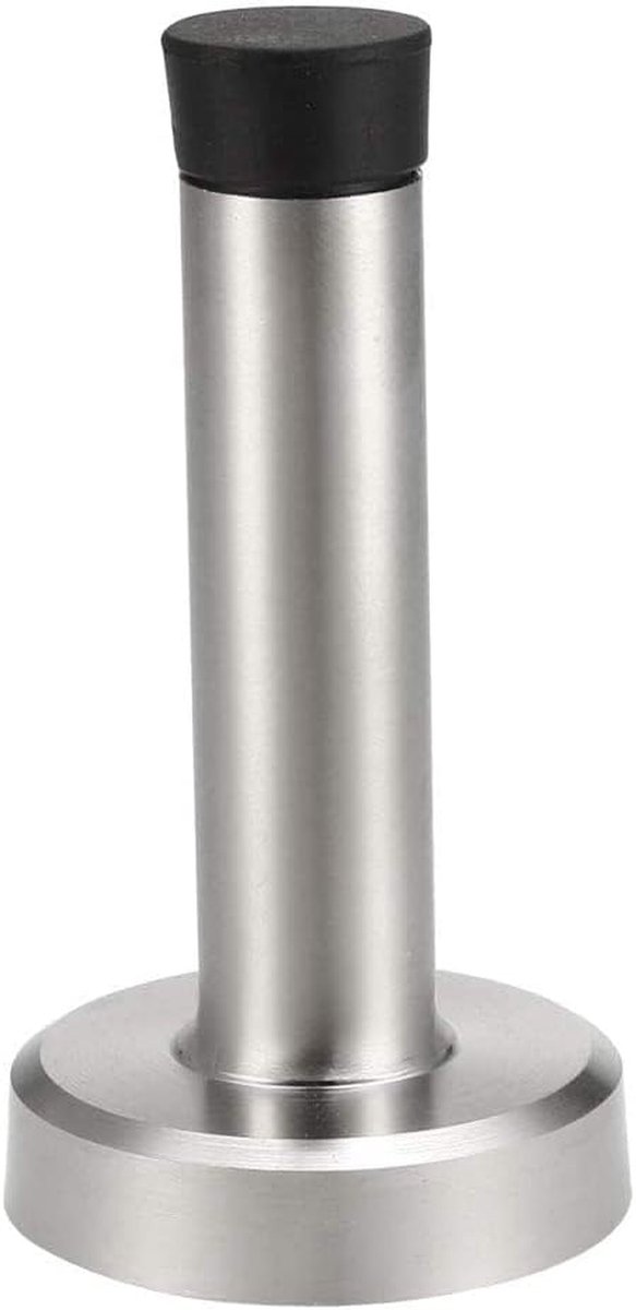 Deurstopper - Deurvanger Muur - Muren Beschermen - Geluiddempend Rubber - 80mm Hoog - Zilver