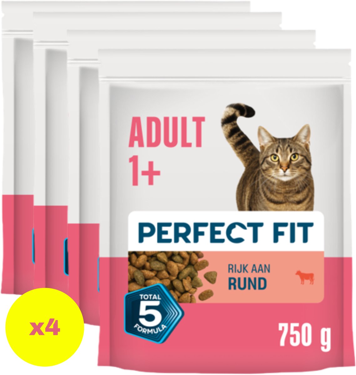 Perfect Fit Perfect Fit Kattenbrokken - Active Adult - Rund - 4x750g