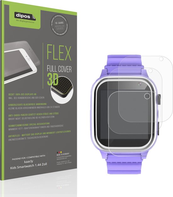 dipos FLEX – 2x Matte Screenprotector geschikt voor kaacly Kids Smartwatch 1.44 Zoll | Volledige Schermbescherming | Case-Friendly