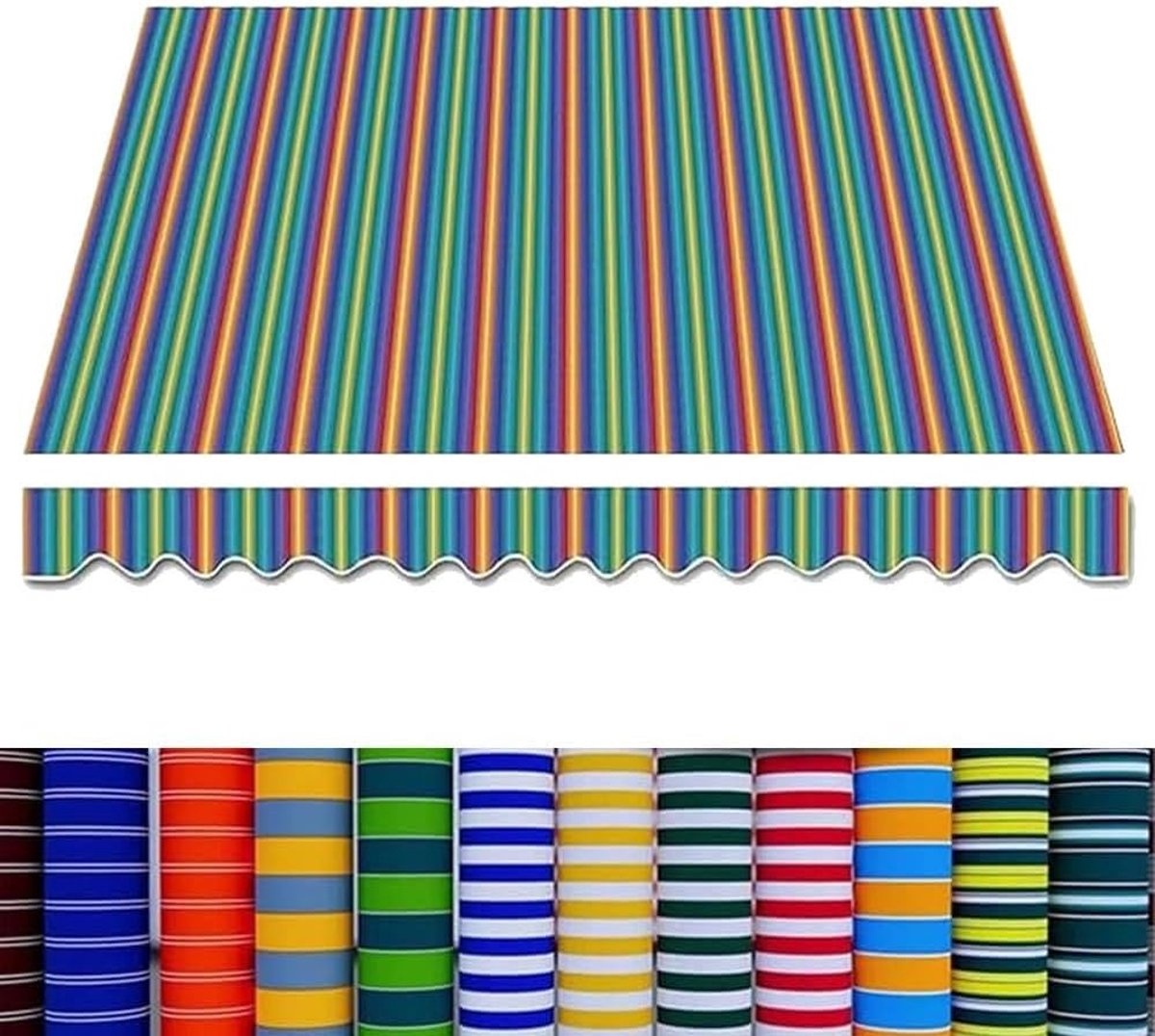 Terrasluifel Canvas - Zonnescherm Luifel - Buiten Leven - Weerbestendig Polyester - 3.7 x 3 m - Gestreept