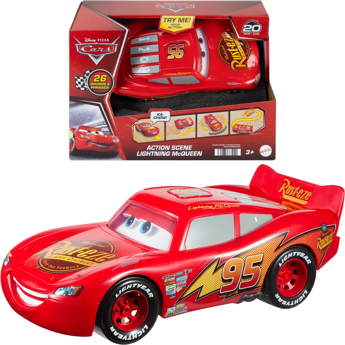 Disney en Pixar Cars Actiescène Bliksem McQueen - Met geluidseffecten