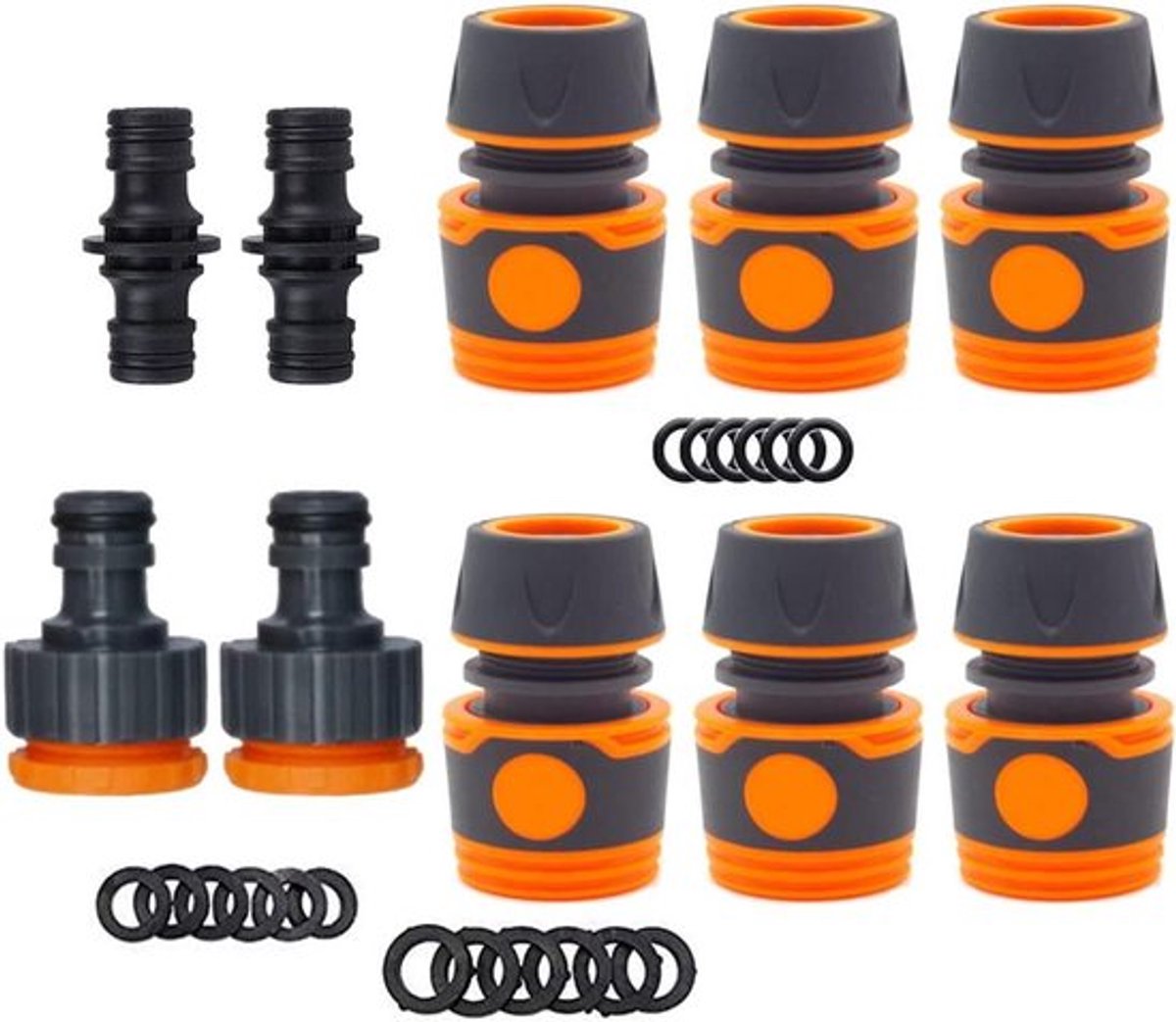 Set van 10 tuinslangkoppels - snelkoppeling incl.