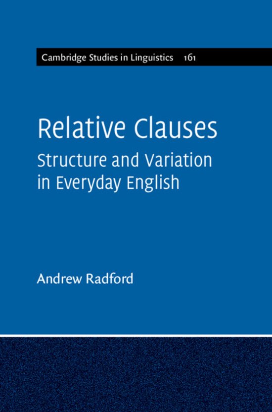 Cambridge Studies in LinguisticsSeries Number 161- Relative  ... - cover