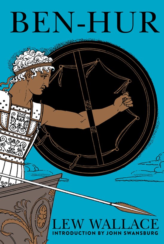 Boekomslag 'Ben Hur' met een tekening van een man in harnas die een boog vasthoudt, met de titel en auteur.