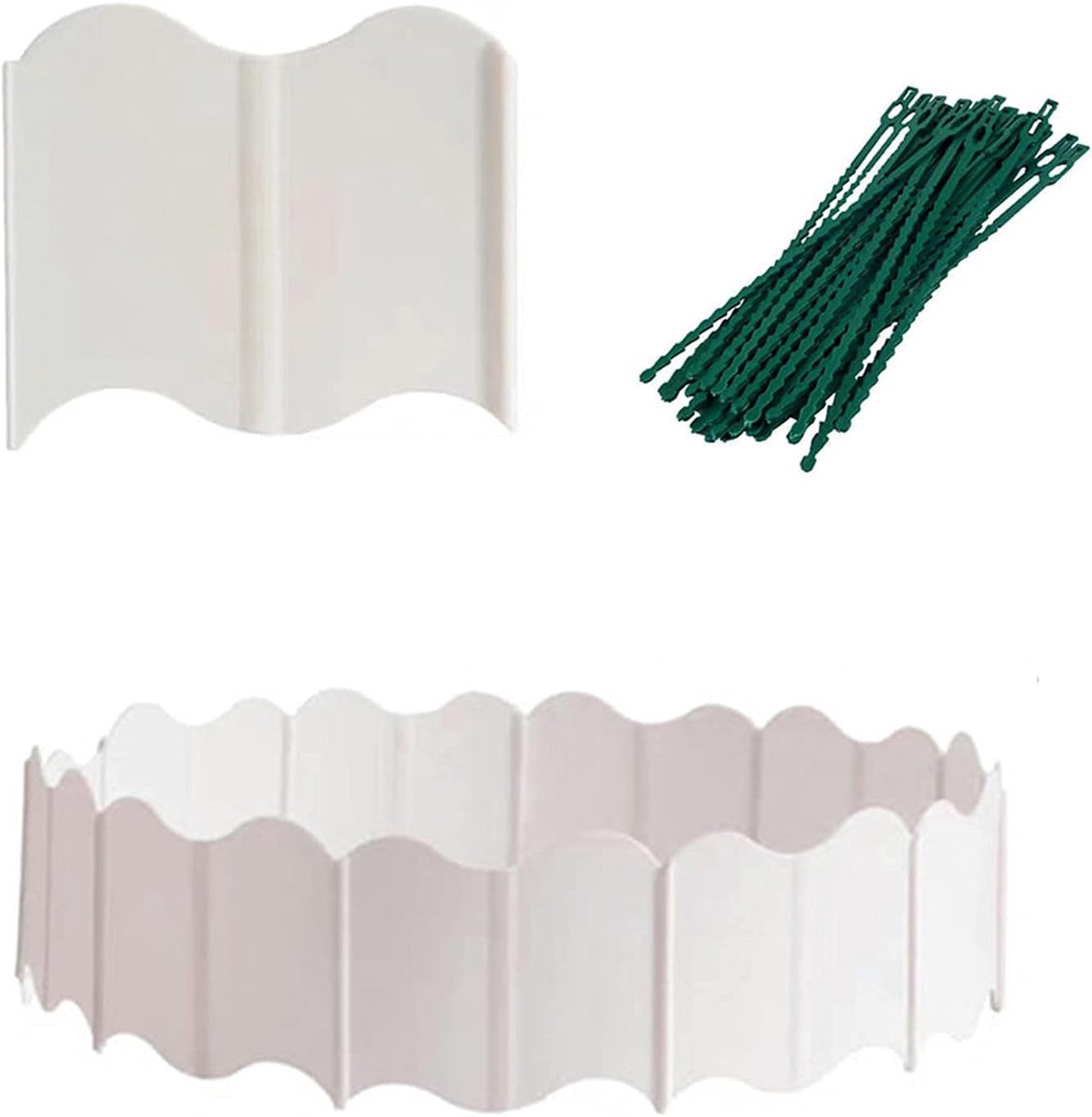 Tuinrand Flexibel - Gras Hek - Decoratief Tuinieren - DIY Ontwerp - 40 Stuks - Wit